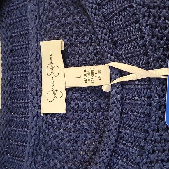 NWT Jessica Simpson Blue Knit Sweater | Large - Picture 2 of 12
